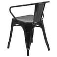 thumbnail image 2 of Commercial Grade 4 Pack Black Metal Indoor-Outdoor Chair with Arms, 2 of 8