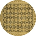 thumbnail image 1 of Ahgly Company Indoor Round Abstract Brown Modern Area Rugs, 3' Round, 1 of 4