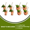 thumbnail image 2 of Sol Living Mint Julep Cups and Moscow Mule Bundle Gift Set Includes 4 Mint Julep Cups, 4 Moscow Mule Mugs, 8 Straws Barware Set for Cocktails Bar Accessories Premium Stainless Steel Copper Mug Bar Set, 2 of 2