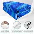 thumbnail image 4 of 3 Pieces King Quilt Set,Cobalt Blue Swirling Waves Soft Bedding Sets with 1 Quilt & 2 Pillow Shams,Marble Veins Pattern Summer Bedspread Lightweight Coverlet Comforter for All Season, 4 of 9
