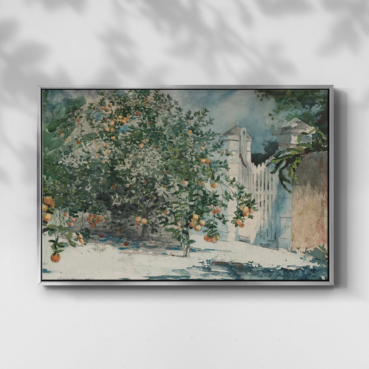 Vintage Botanical Print-L By Wexford Home Framed in Silver Wood Gallery Wrapped Canvas 25 in. x 37 in.