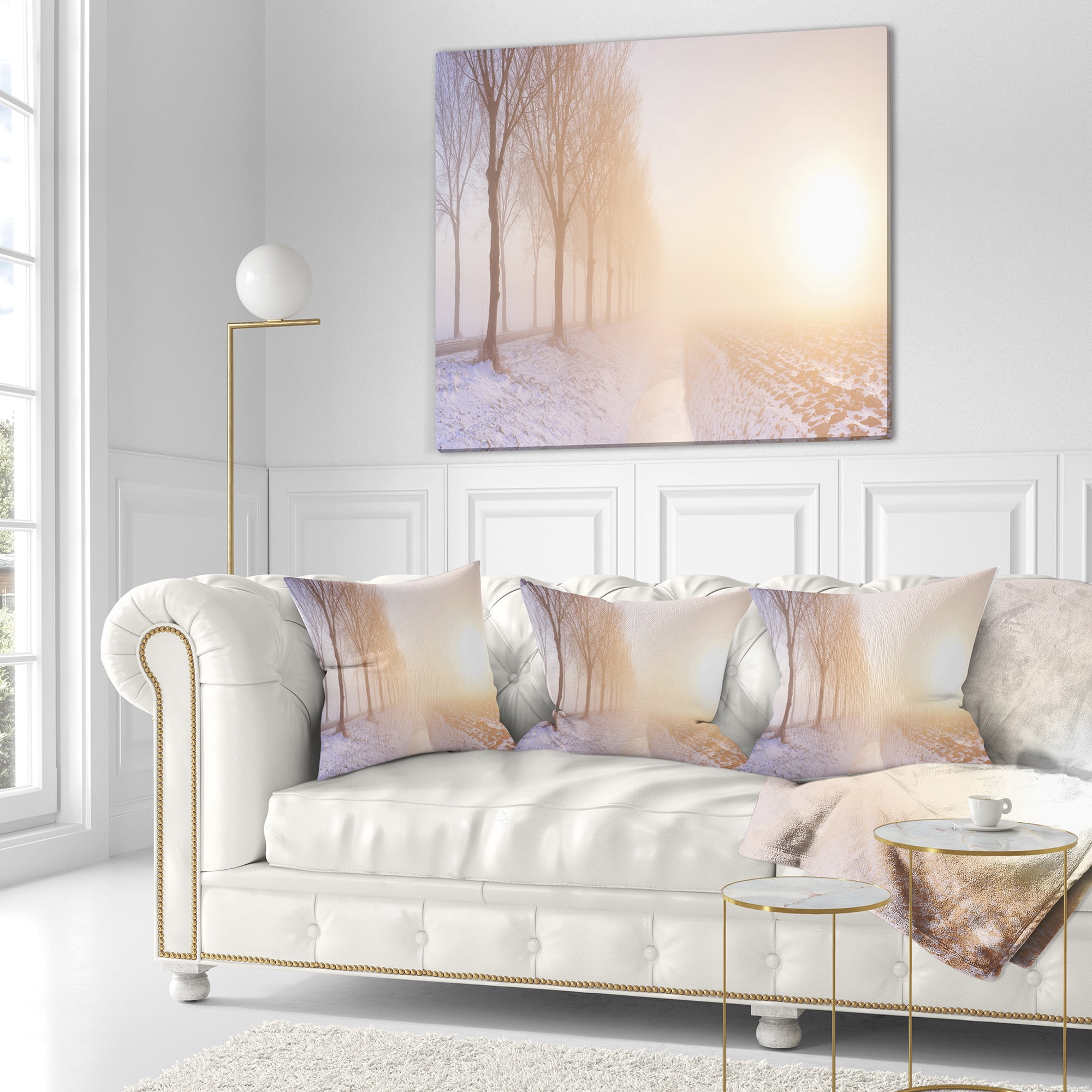 Designart Typical Polder Land in the Nether - Landscape Printed Throw Pillow - 16x16