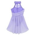 thumbnail image 3 of Alvivi Girls Chiffon Ballet Dance Leotard Dress Lyrical Contemporary Dancewear 6-16 Lavender 12, 3 of 7