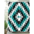 thumbnail image 2 of Shower Curtain Aztec Boho Bathroom Curtains with Hooks, Waterproof Fabric Bohemian Abstract Geometric Turquoise Bath Shower Curtains Set for Bathroom Bathtubs Decor 36x72 Inch, 2 of 8