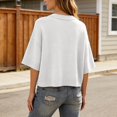 thumbnail image 5 of Tanghaowl Womens Tops Casual Elegant Round-Neck Lightweight Knit Pullover Top for Spring Autumn Women's Pullover Casual White XL, 5 of 5