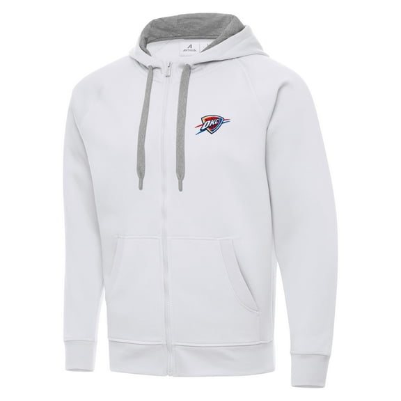 Men's Antigua White Oklahoma City Thunder Big & Tall Victory Full-Zip Hoodie Jacket