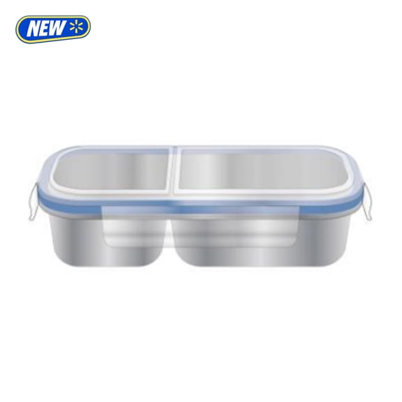 Cook With Color Stainless Steel Snack Pod with Dual Compartments, Blue