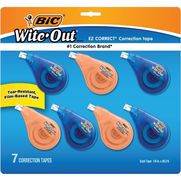 BIC® Wite-Out® Brand EZ Correct® Correction Tape, White, 7 Pack
