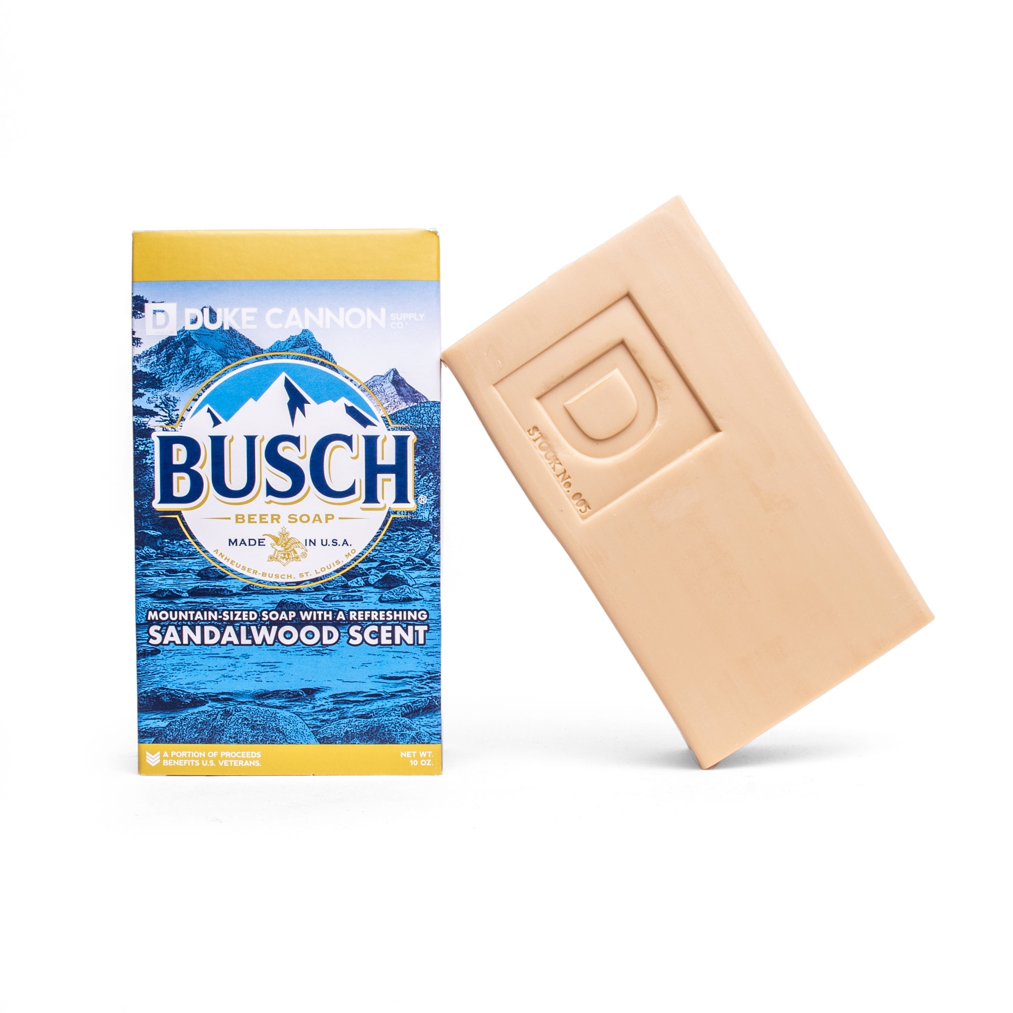 Duke Cannon Busch Light Beer Brick of Soap Mountain Fresh Sandalwood, Normal Skin, 10 oz, 1 Count