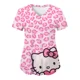 thumbnail image 1 of Uniforme de enfermera Sanrio con estampado de dibujos animados para mujer, camiseta de manga corta con cuello en V y bolsillo, ropa de calle Kawaii, moda de Hello Kitty, 1 of 6