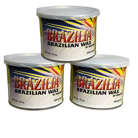 3 Pack BRAZILIA – Brazilian Wax For Professionals By MOUJAN 14 oz.