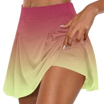 Sevevn Women's Summer Pleated Tennis Skirts Athletic Stretchy Short Yoga Fake Two Piece Trouser Skirt Shorts