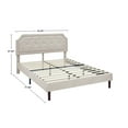 thumbnail image 2 of Bika Hom BU1002B-T Tufted Upholstered Platform Twin Size Bed Frame with Adjustable Height Headboard, Beige, 2 of 7