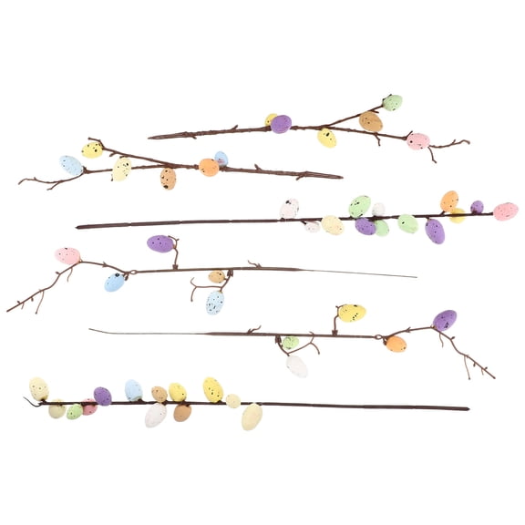 KONTONTY 6Pcs Artificial Egg Branches Easter Ornament for Floral Arrangements and Holiday Decor