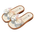 thumbnail image 2 of JDQJBZ Girl's Slippers Bow Pearl Slide Sandals Soft Sole Beach Flip Flops for Little Girls Summer, 2 of 3
