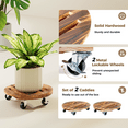 thumbnail image 7 of Bamworld Rolling Plant Stands with Wheels Plant Caddy with Wheels Planter Stand 12 Inch Pot Stand 2 Pack Plant Dolly with Drainage Tray Durable Wooden Design for Indoor Outdoor, 7 of 7
