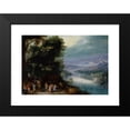 thumbnail image 2 of Jan Brueghel The Elder 14x11 Black Modern Framed Museum Art Print Titled - Wooded River Valley with Road (1602), 2 of 5