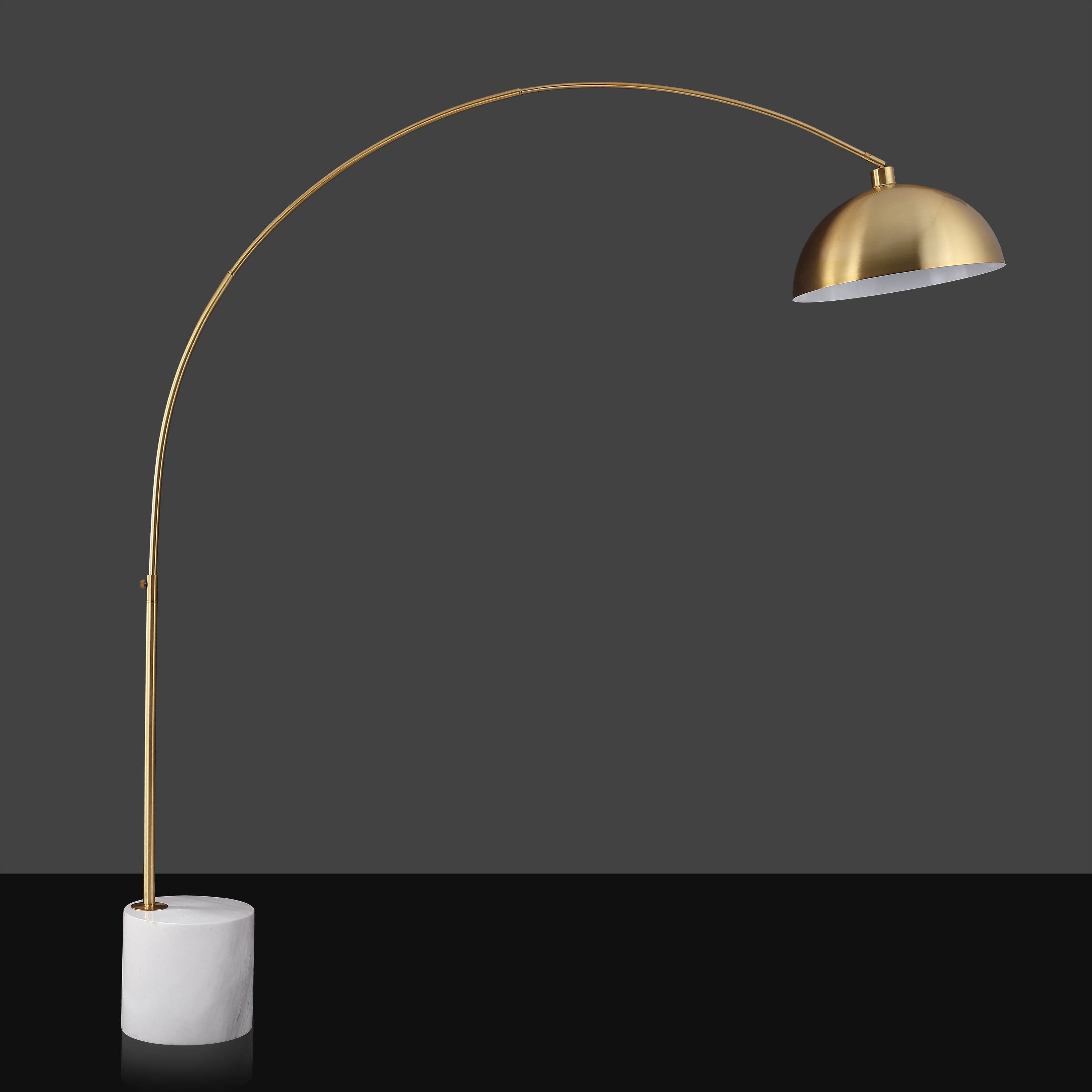 Safavieh Couture Rosabellina 80" Electroplating Gold and White Marble Base Floor Lamp
