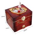 thumbnail image 5 of Caja de música de piano de bailarina giratoria clásica Cajas de joyería con mecanismo de relojería (Borgoña) Tmvgtek Para estrenar, 5 of 5