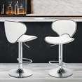 thumbnail image 3 of Magshion PU Leather Adjustable Swivel Dinning Counter Bar Stools Chrome Curved Seat Chair Set of 4 White, 3 of 9