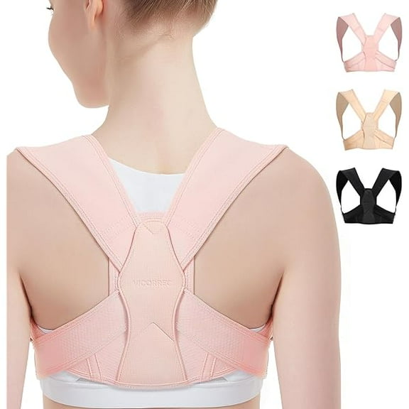Posture Corrector for Women and Men, Adjustable Upper Back Brace for Clavicle Support and Providing Pain Relief from Neck, Shoulder, and Upper Back (S/M)