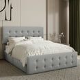 thumbnail image 6 of Full/Queen/King Size Bed Frame with Headboard and 4 Storage Drawers, Platform Bed Frame Square Stitched Button Tufted, No Box Spring Needed, Noise Free, Easy Assembly, 6 of 7