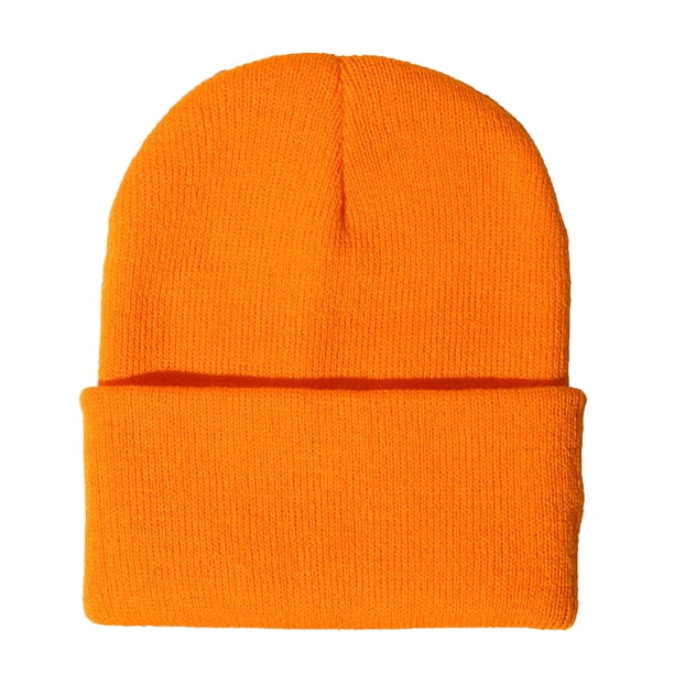 Gorros de lana Gorros de punto Gorro de invierno Sombreros térmicos Hilo A prueba de viento Esquí Accesorios para el cabello Naranja Minnieouse