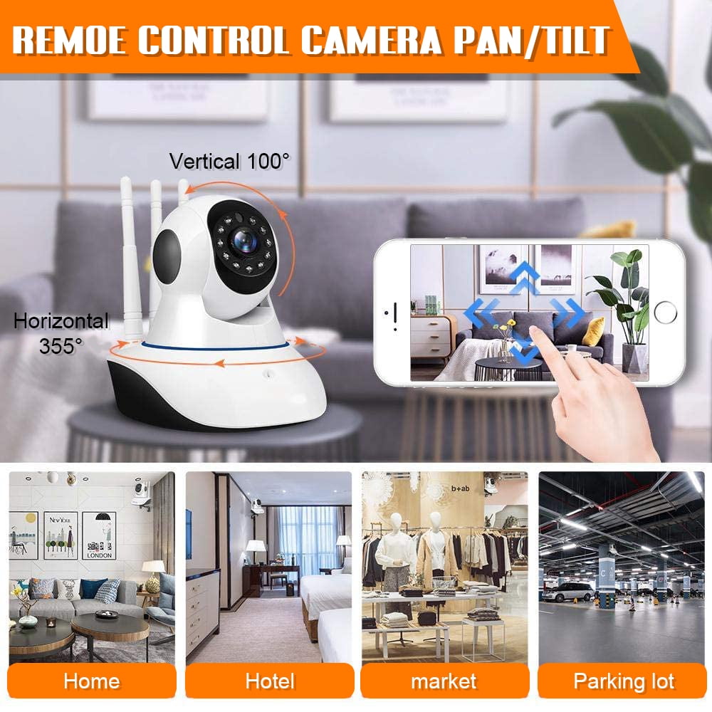 LNKOO Wireless Security Camera 1080P Indoor Pan/Tilt WiFi Smart IP Camera Dome Surveillance System w/Night Vision,Motion Detection,2-Way Audio for Home,Business, Baby Monitor
