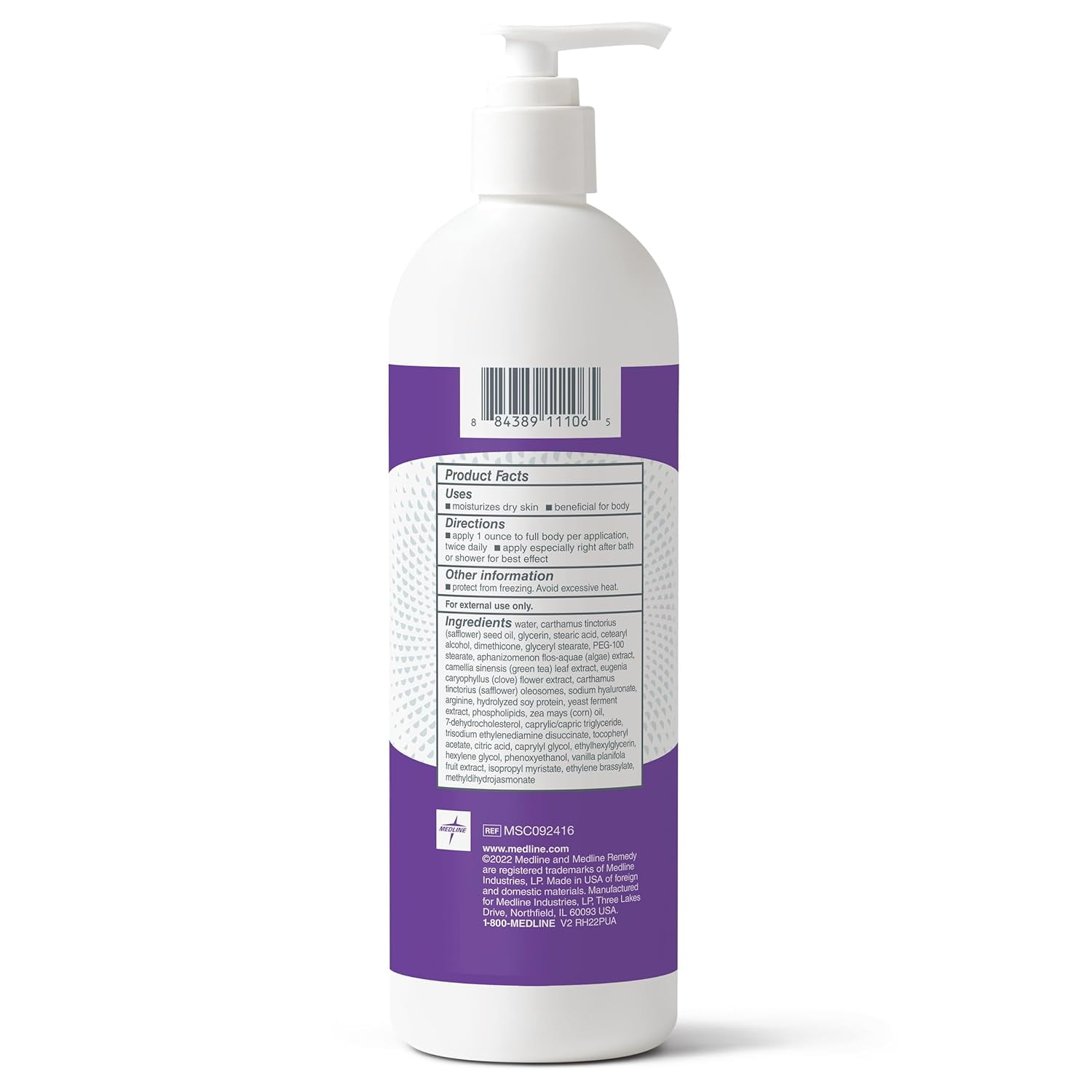 Medline Remedy Clinical Skin Cream, Vanilla Scented, 16 oz (2 Pack), Moisturizing Face & Body Cream