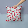 thumbnail image 2 of Carolines Treasures BB5148PW1414 Cherries on Blue Fabric Decorative Pillow  14Hx14W multicolor, 2 of 4