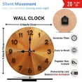 thumbnail image 3 of Orange Analog Wall Clock Home Decor 10-Inch Silent Wooden Wall Clock, Battery Operated (AA Batteries Not Included), Artistic Home Decor, 3 of 7