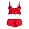 thumbnail image 4 of Just Sexy Lingerie Women’s Satin Cropped Cami and Shorts Set, 2-Piece, Sizes S-XL, 4 of 4