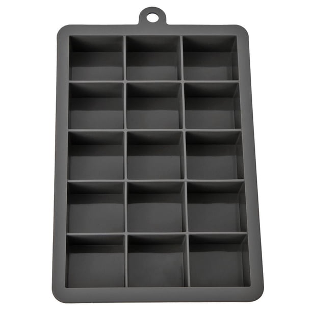 Molde para cubitos de hielo de 15 rejillas de silicona, forma cuadrada, bandeja de hielo DIY (gris) Likrtyny Para estrenar