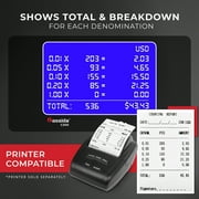 Cassida C300 Coin Counter/Sorter with a 300 Coins Per Minute Speed | Printing Compatible | Quickload Technology