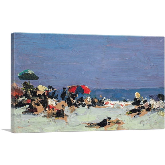 ARTCANVAS On The Beach 1917 Canvas Art Print by Edward Henry Potthast - Size: 26" x 18" (1.50" Deep)