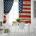 thumbnail image 5 of Fsddascl Vintage American Flag Blackout Curtains for Bedroom/Living Room, Thermal Insulated Kitchen Curtains, Blue Star Red Striped Wooden Grommet Darkening Window Treatment Drapes 42"x63"x2, 5 of 6