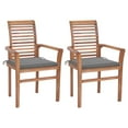 thumbnail image 3 of vidaXL Patio Dining Chairs Outdoor Folding Chair with Cushions Solid Wood Teak, 3 of 23