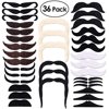 ShineMore 36 Pack Self Adhesive Fake Mustaches Novelty for Mexcian and Birthday Party Costume (36 Pack)***A variety of shapes
