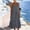 Gray, variant on Women Linen Maxi Dress Thin Strap V Neck Cami Beach Summer Vacation Dress