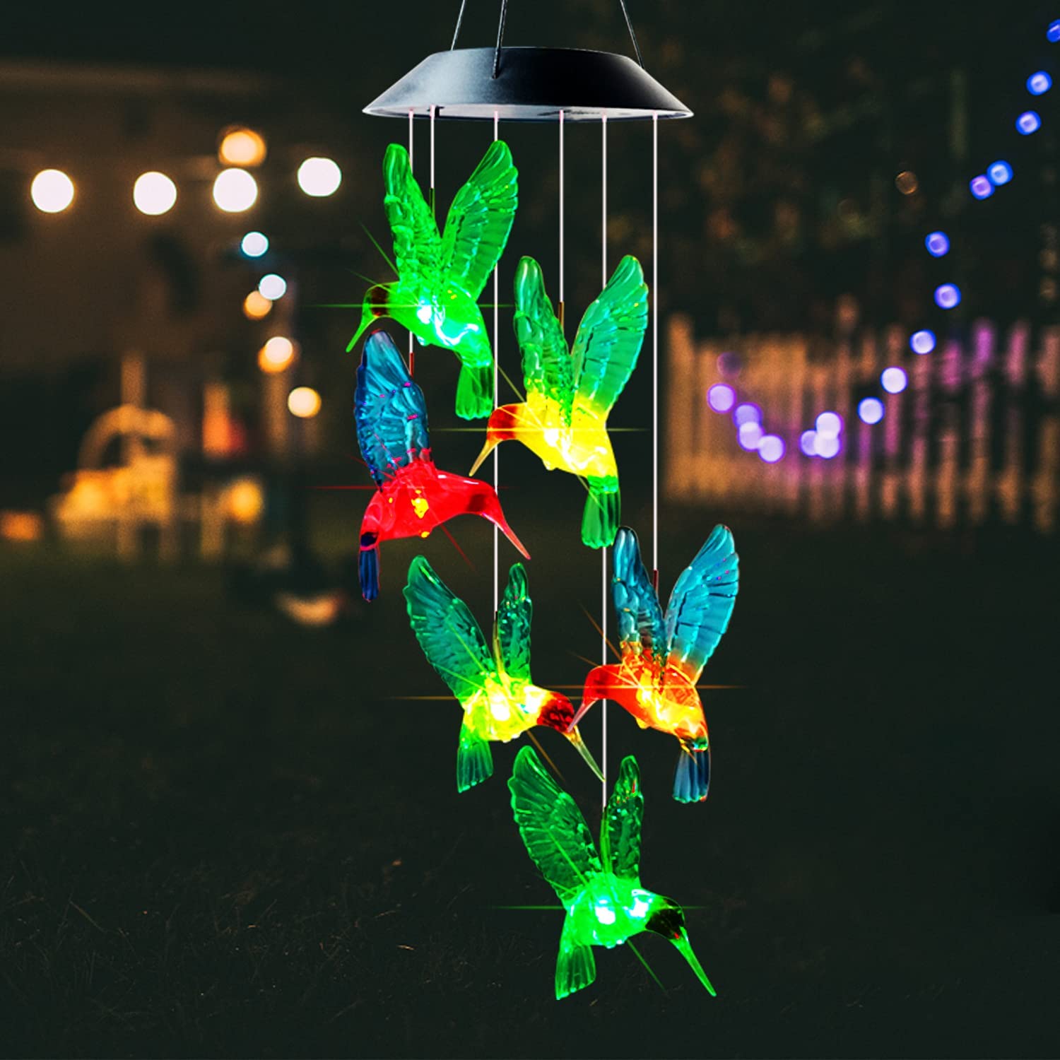Pendentif Lumineux Solaire Halloween - Décoration Sorcière, Fantômes, Chauves-souris, Pour Jardin/fenêtre