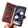 thumbnail image 7 of Designed for Google Pixel 8 Wallet Case, Vintage PU Leather Stand Credit Card Holders Slots Lanyard Flip Folio Cover Case Full Body Protection Compatible with Google Pixel 8, Winered, 7 of 7