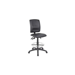 Nicer Interior Multi-Function Leather Drafting Chair without Arms - Black