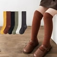 thumbnail image 5 of Esaierr 3 Pairs Kids Boys Girls Knee High Socks Baby High Tube Stockings Toddlers School Uniform Seamless Cotton Socks Stockings for Boys Girls 1-8Y, 5 of 7