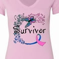 thumbnail image 4 of Inktastic Thyroid Cancer Survivor Butterfly Ribbon Women's V-Neck T-Shirt, 4 of 5