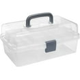 thumbnail image 2 of MyGift Clear Plastic 2-Tier Trays Craft Supply Storage Box, 2 of 4