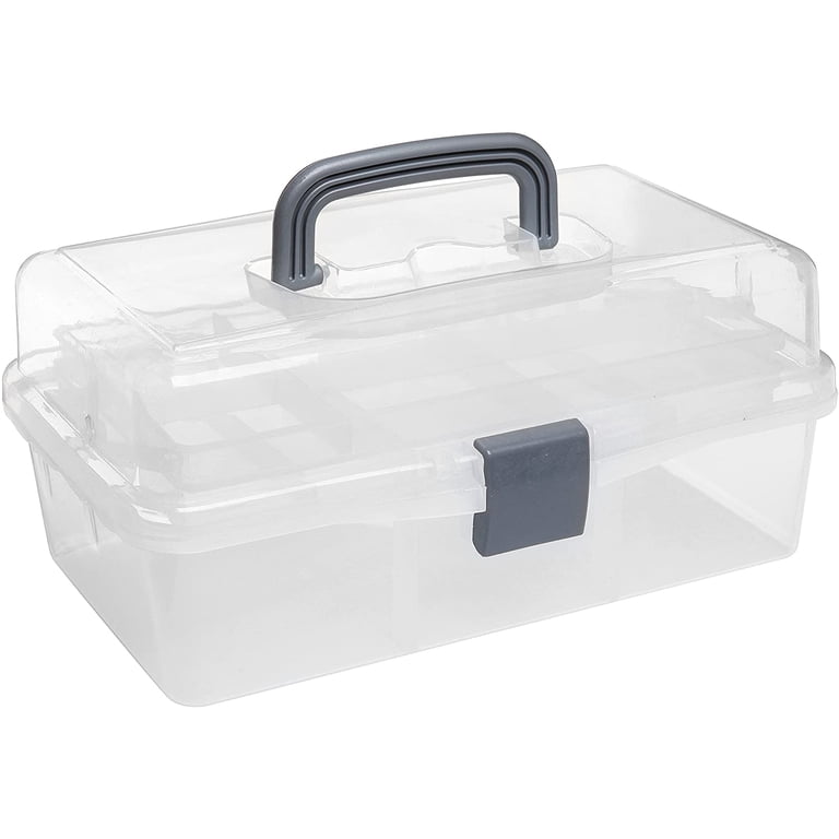 clear plastic tackle box 2 tier Mimilure Sided Fishing Box, White This organizing container can help you save space and reduce clutter in your home Clear Gray Multipurpose First Aid,