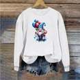 thumbnail image 2 of Women's American Flag Patriotic Sweatshirt | 4th of July Long Sleeve Crewneck | USA Star Stripes Graphic Pullover Top, 2 of 5