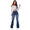 thumbnail image 4 of LYMAYTER Women Flare Jeans Skinny Microflared Denim Pants for S-2XL Fashion High Waisted Female Flare Jeans with Pockets, 4 of 8