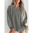 thumbnail image 4 of Eytino Womens Sweatshirt Oversized Casual Crew Neck Loose Corduroy Sweatshirt Pullover Fashion Long Sleeve Comfy Tops, 4 of 7
