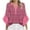 Hot Pink, variant on ZQUUVOU Women's T-Shirt Stripe V Neck Ruffle 3/4 Sleeve Floral Blouse White (2XL)